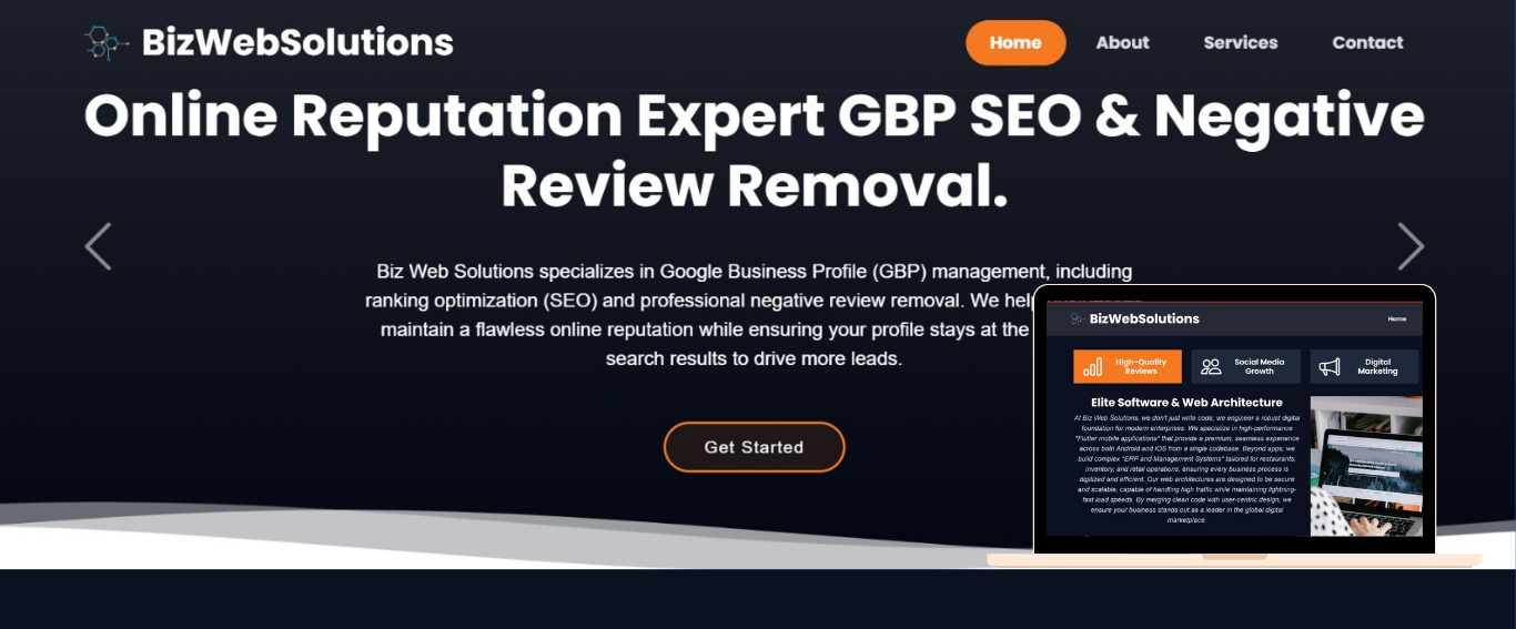 BizWebSolutions Mockup